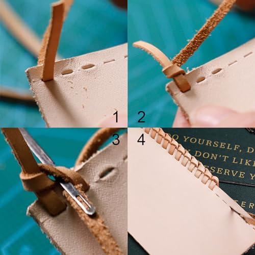 dophee 2Pcs Sewing Leather Needle Manual Lacing Threading Two Prong Steel Needle LeatherCraft Tool Handmade Leather Tools DIY Skin Tool - Image 4