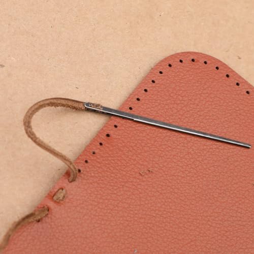 dophee 2Pcs Sewing Leather Needle Manual Lacing Threading Two Prong Steel Needle LeatherCraft Tool Handmade Leather Tools DIY Skin Tool - Image 2