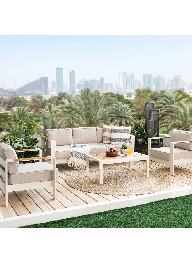 Pan Home Hormonious Outdoor Sofa Set 3+1+1+Ct - White  - Image 2