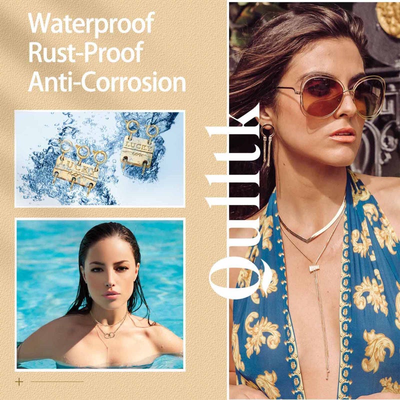 Qulltk Lucky Necklace Layering Clasps 18K Gold and Silver Separator for Stackable Necklaces Chains,Multiple Necklace Clasps and Closures for Layered Look Magnetic - Image 4