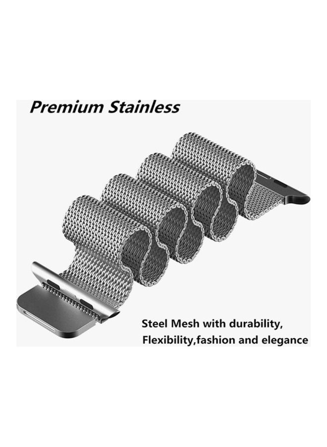 HuHa Replacement Strap Watchband For Apple Watch Series 7 41mm / 6 / SE / 5 / 4 40mm / 3 / 2 / 1 38mm Silver - Image 2