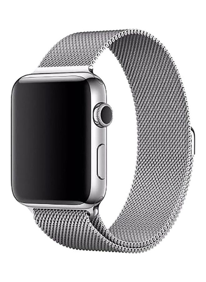 HuHa Replacement Strap Watchband For Apple Watch Series 7 41mm / 6 / SE / 5 / 4 40mm / 3 / 2 / 1 38mm Silver - Image 1