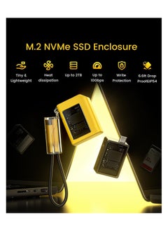 SYOSI Disk M.2 NVMe SSD Enclosure with Active Cooling System 10Gbps USB C 3.2 Gen2 Enclosure NVMe Reader Supports M Keys and Size 2230 SSDs  - Image 2