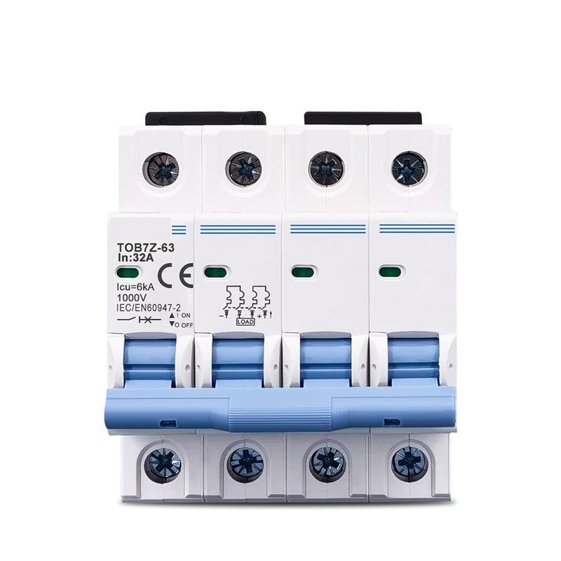 Tob7z 63 4P DC MCB 1000V قاطع الدائرة المصغر للطاقة الشمسية الكهروضوئية 32A الحجم - Image 1