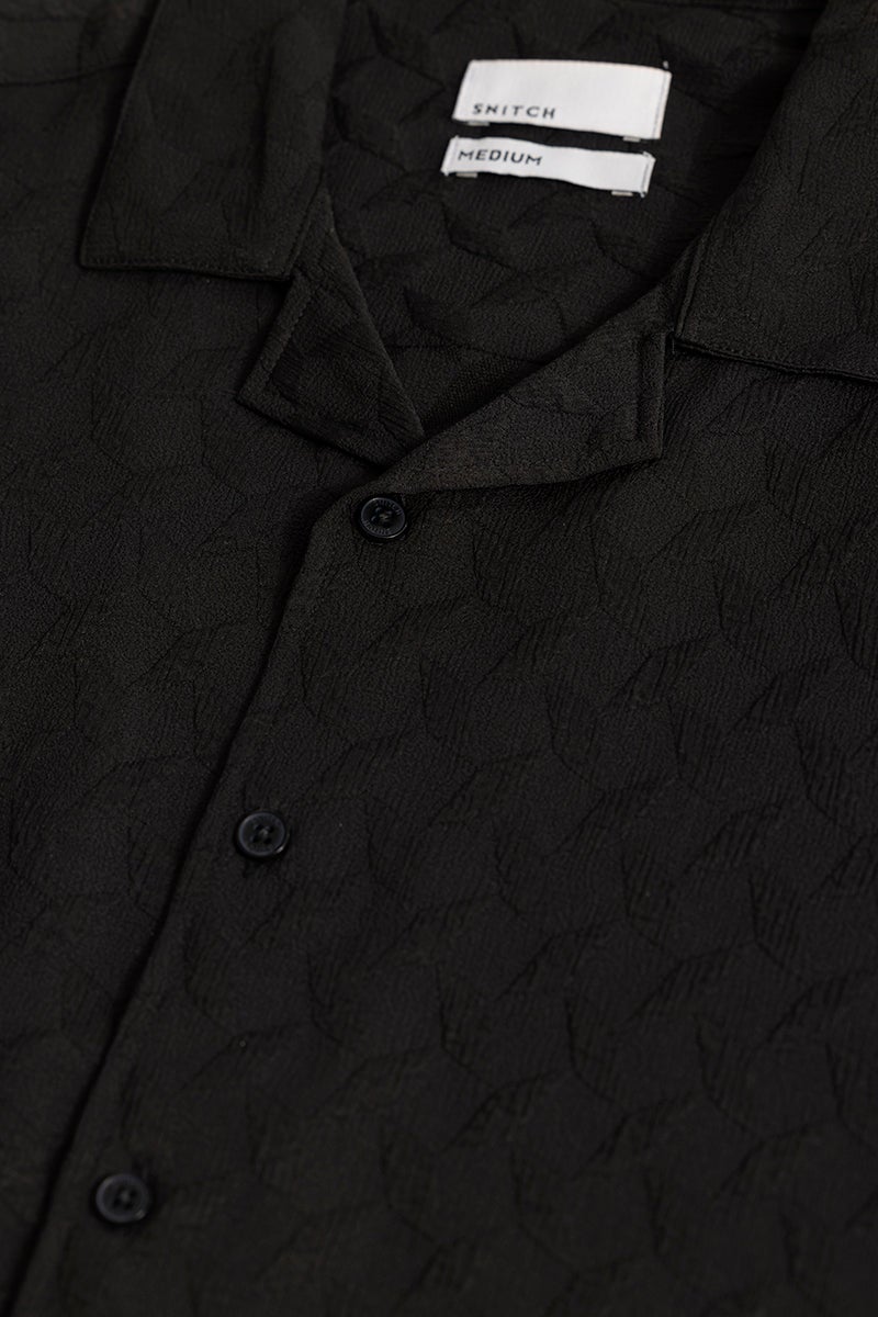 SNITCH Cross Diamond Textured Black Shirt - Image 5