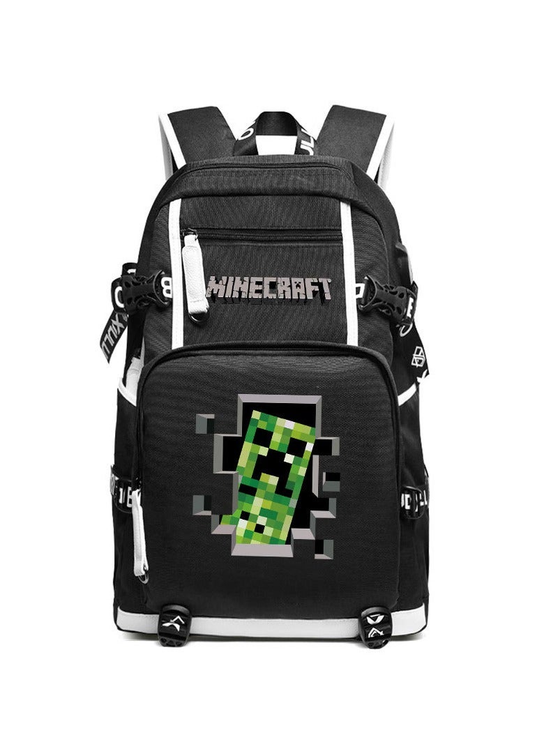 ماين كرافت حقيبة مدرسية دريم ماينكرافت ذات سعة كبيرة، حقيبة ظهر للمدرسة الثانوية من إندرمان كريبر - Image 1