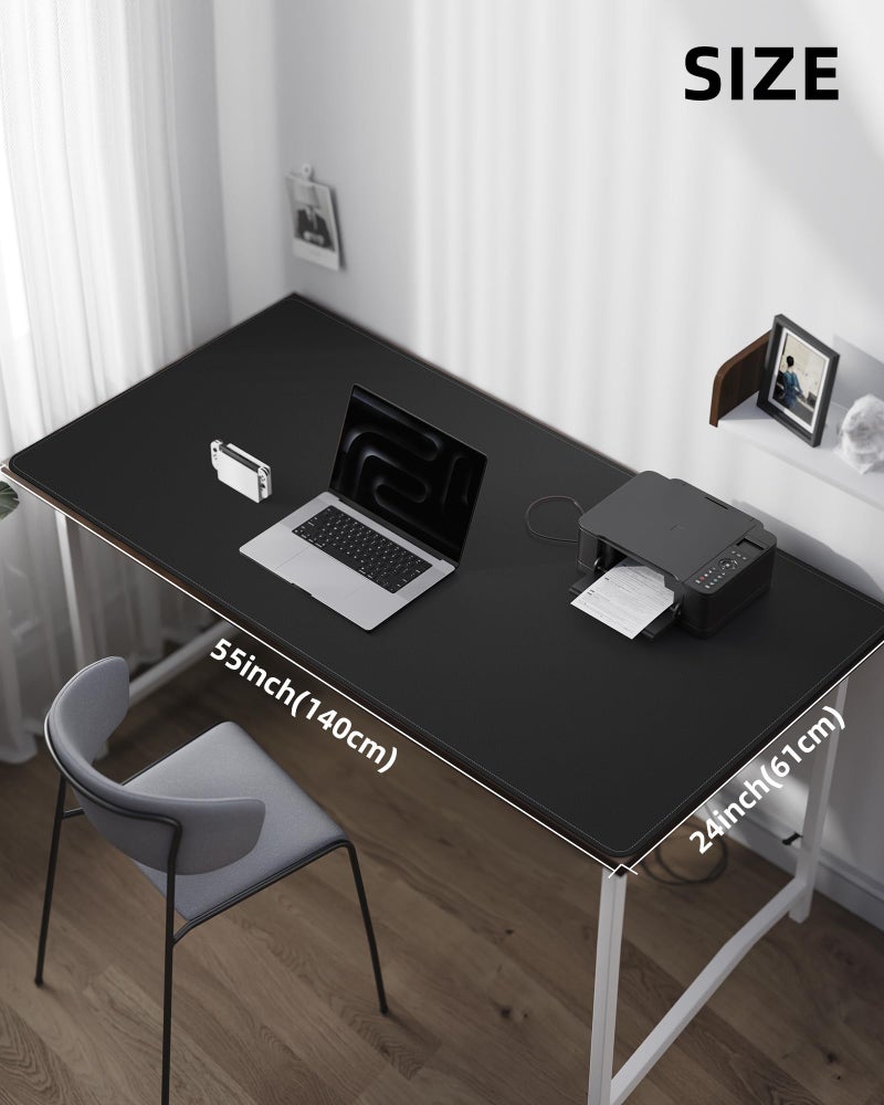 AFIING Large Desk Mat 55"x24" - Premium Non-Slip Desk Pad, Waterproof and Scratch-Resistant Office Desk Protector, Large Desk pad Workspace Mat for Home and Office(Black) - Image 5