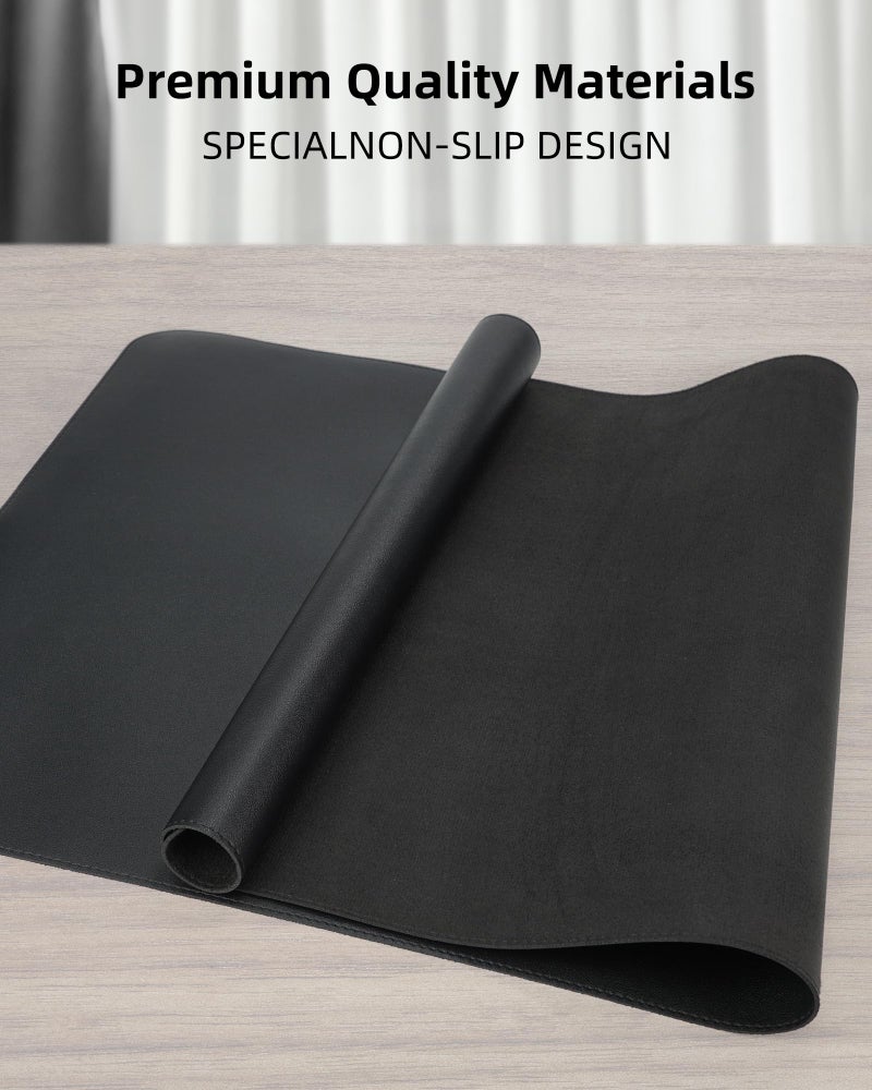 AFIING Large Desk Mat 55"x24" - Premium Non-Slip Desk Pad, Waterproof and Scratch-Resistant Office Desk Protector, Large Desk pad Workspace Mat for Home and Office(Black) - Image 2