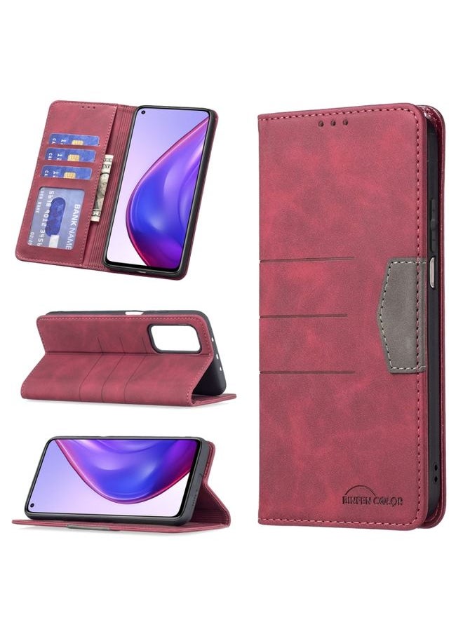 HuHa Case Cover For Xiaomi Mi 10T Pro 5G / 10T 5G / Redmi K30S Magnetic Splicing Leather Phone Case Red 