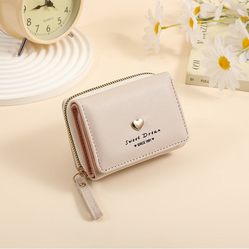 Korean-Style Women's Mini Wallet with Lipstick & Key Storage - Lightweight & Waterproof - Image 1