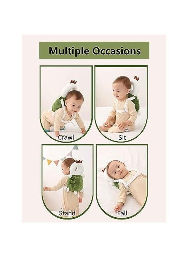 TRASSLE Baby Head Protector,Toddler Baby Head Protection Cushion Backpack,Adjustable Infant Support Head Pillows Soft Baby Nursery Pillows for Crawling & Walking  - Image 2