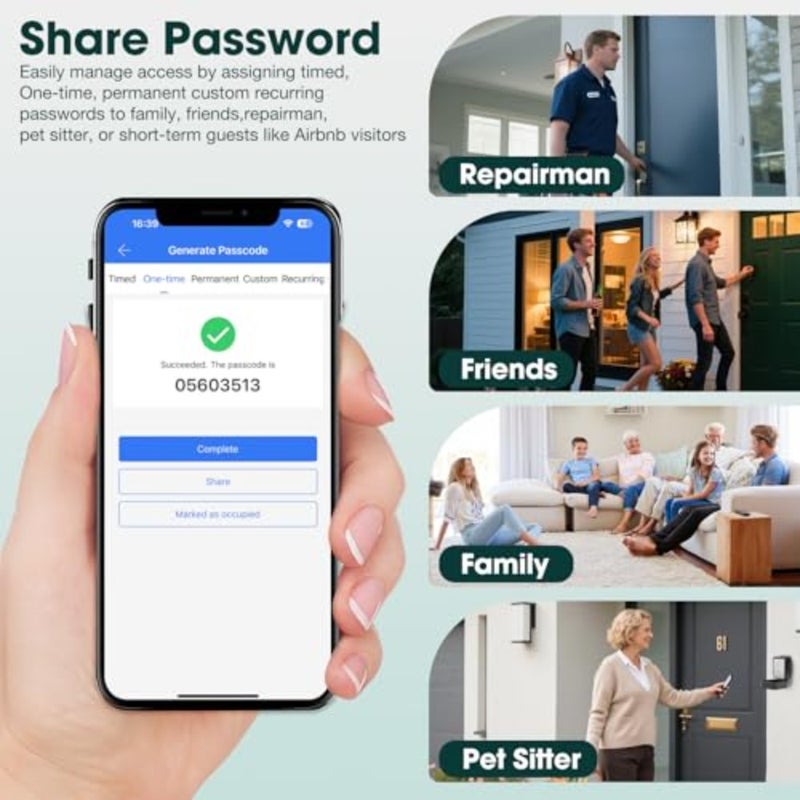 Smart Key Box, Bluetooth Lock Box Supports TTLock App and PIN Code Key Safe with 12 Digit Combination Code, Suitable for Home, Garage, Apartment, Holiday Accommodation - Image 3