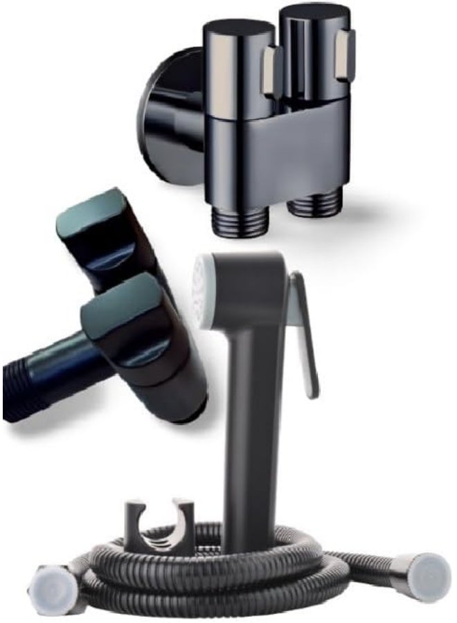 Shams Two-outlet shut-off valve and complete bidet sprayer set. - Image 1