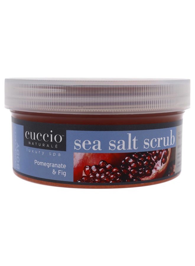 Cuccio Naturale Sea Salt Scrub - Gently Exfoliates To Remove Dead Skin Cells - Leaves Skin Supple, Radiant And Youthful Looking - Paraben And Cruelty Free - Pomegranate And Fig - 19.5 Oz - Image 1