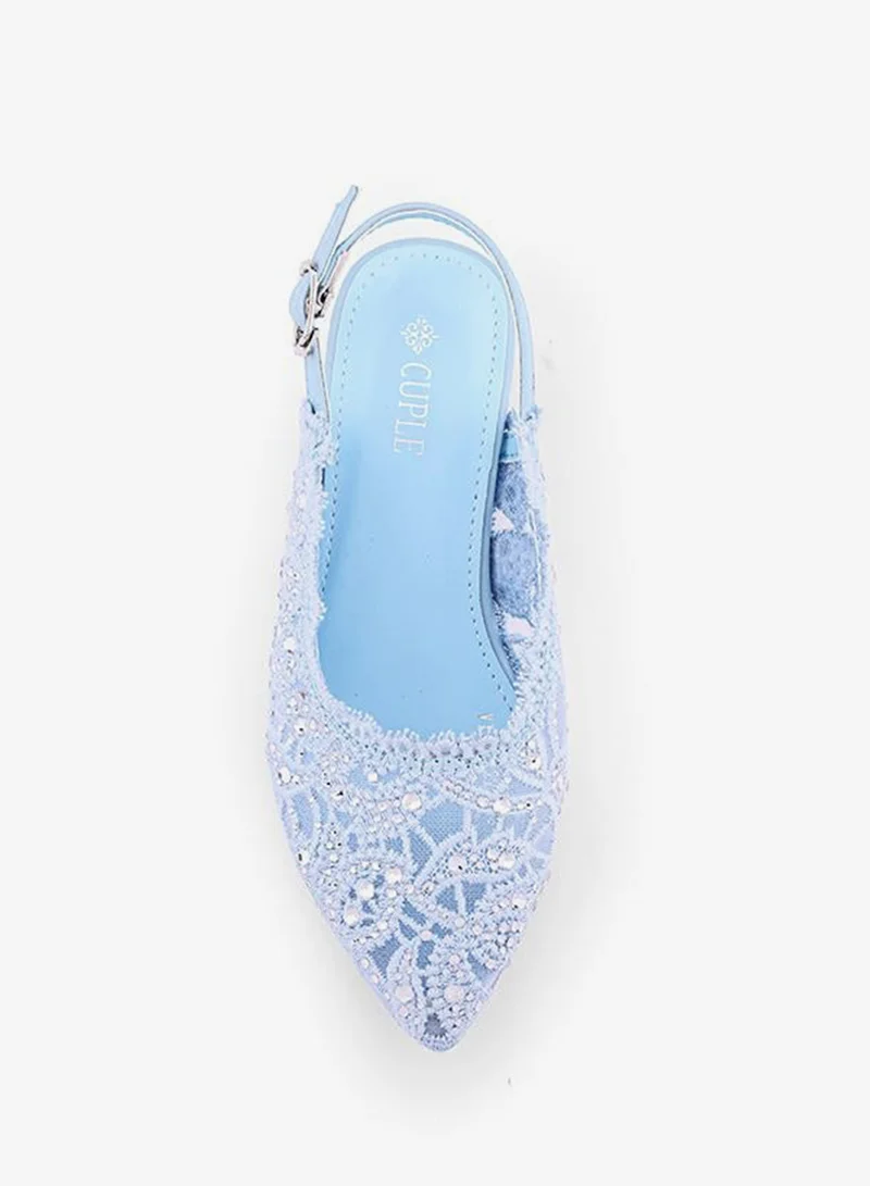 Cuple Blue Girls Slingback Heels for Women | Best Price UAE