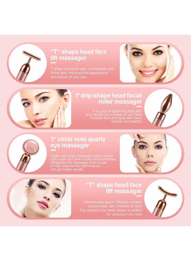 DANGSHAN 4-in-1 Face Massager Roller 24k Golden Face Roller, Arm Eye Nose Massage for Face Facial Massager Skin Care Tools - Image 5