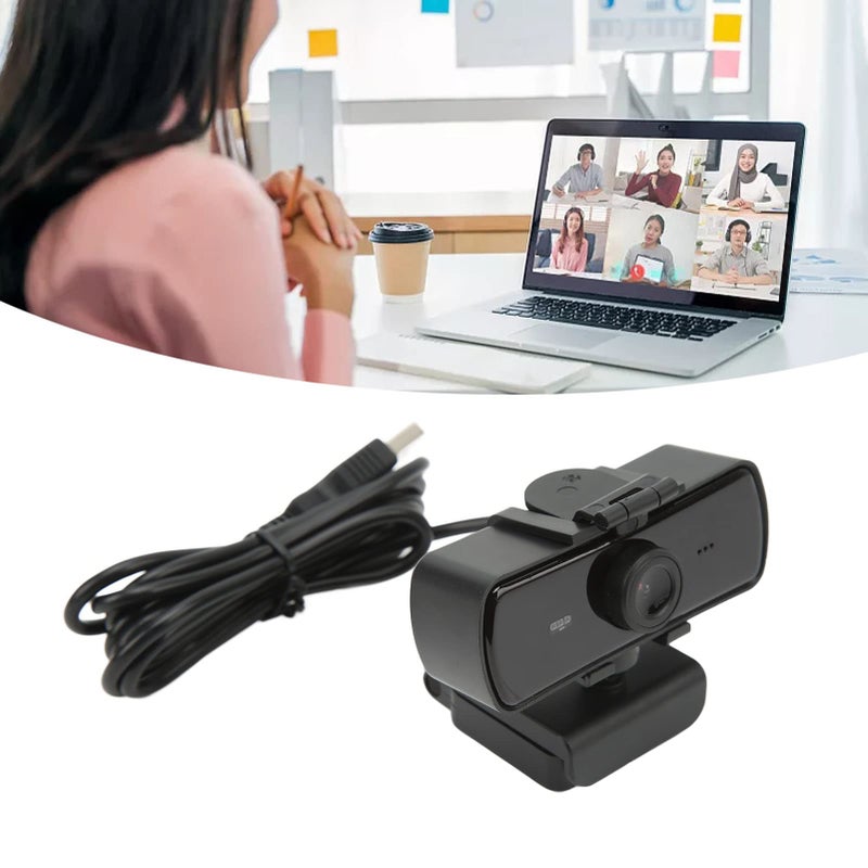 كاميرا ويب USB بدقة 2K HD مع ميكروفون مدمج وزاوية عريضة لمكالمات الفيديو والبث المباشر، تعمل بتقنية التوصيل والتشغيل - Image 5