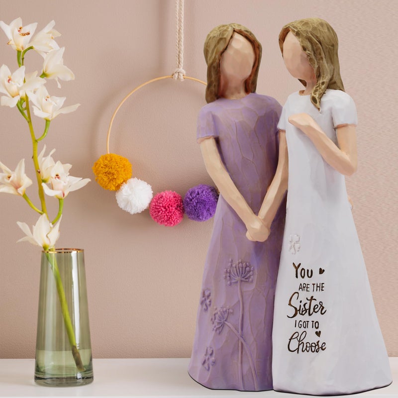 BORLESTA Friend Gifts for Women - Gifts for Friends Women, Friendship Gift for Women, Sister Gifts, Friend, Sister Birthday Gift, Bestie Gift for Women - Friend Hand-Painted Figure (Purple) - Image 4