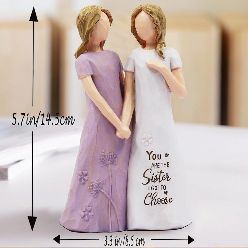 BORLESTA Friend Gifts for Women - Gifts for Friends Women, Friendship Gift for Women, Sister Gifts, Friend, Sister Birthday Gift, Bestie Gift for Women - Friend Hand-Painted Figure (Purple) - Image 3