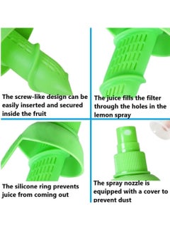 Bukela Lemon Juice Sprayer, 2Pcs Manual Orange Juice Citrus Spray with Holder Plate, Green Citrus Sprayer Set, Lemon Squeezer for Salads Seafood Vegetables  - Image 4