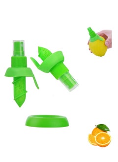 Bukela Lemon Juice Sprayer, 2Pcs Manual Orange Juice Citrus Spray with Holder Plate, Green Citrus Sprayer Set, Lemon Squeezer for Salads Seafood Vegetables  - Image 1