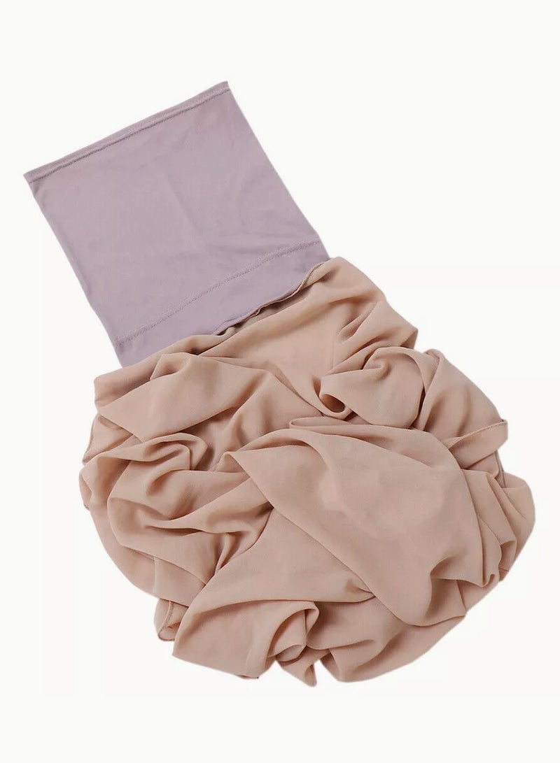 Perfectory Chiffon Instant Hijab for Women Muslim Under Scarf Tube Cap, Headscarf Turban Wrap- Khaki - Image 2