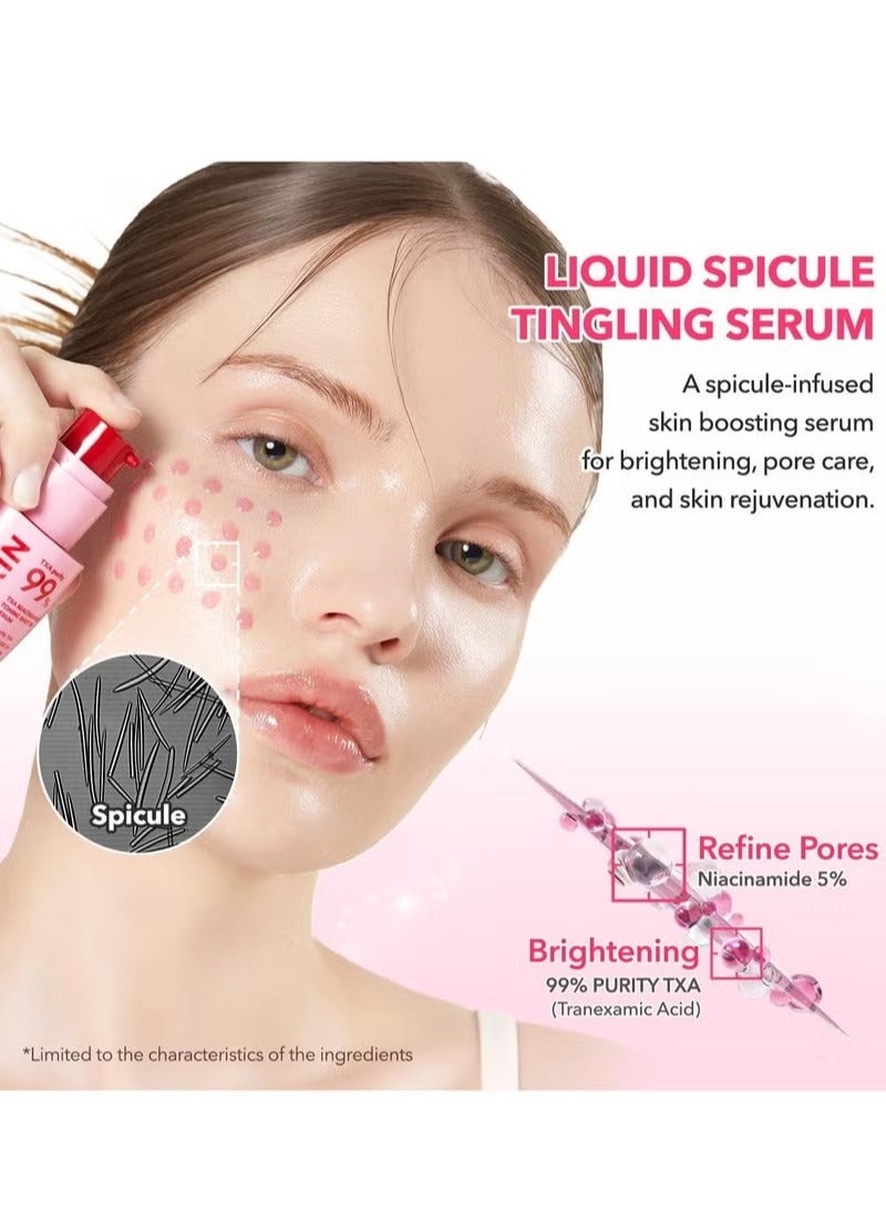 أبريل سكين APRILSKIN TXA Niacinamide Toning Shot 99 Spicule Facial Serum｜مصل تعزيز الجلد｜حمض تراناكساميك عالي النقاء بنسبة 99٪ 3٪ + نياسيناميد بنسبة 5٪ لغمة الجلد غير المتساوية، العناية بالمسام｜العناية بالبشرة الكورية｜1.01 فلور أوقية. - Image 4