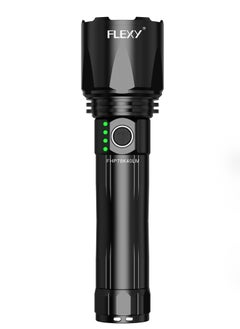 FLEXY Rechargeable LED Flashlight: CREE LED, 1500LM, 40W, 2800M Coverage, Zooming Illumination, 4000mAh Battery, 4-9 Hours Operation, 3-Hour Charge, 2-Year Warranty - Long-Lasting Performance!