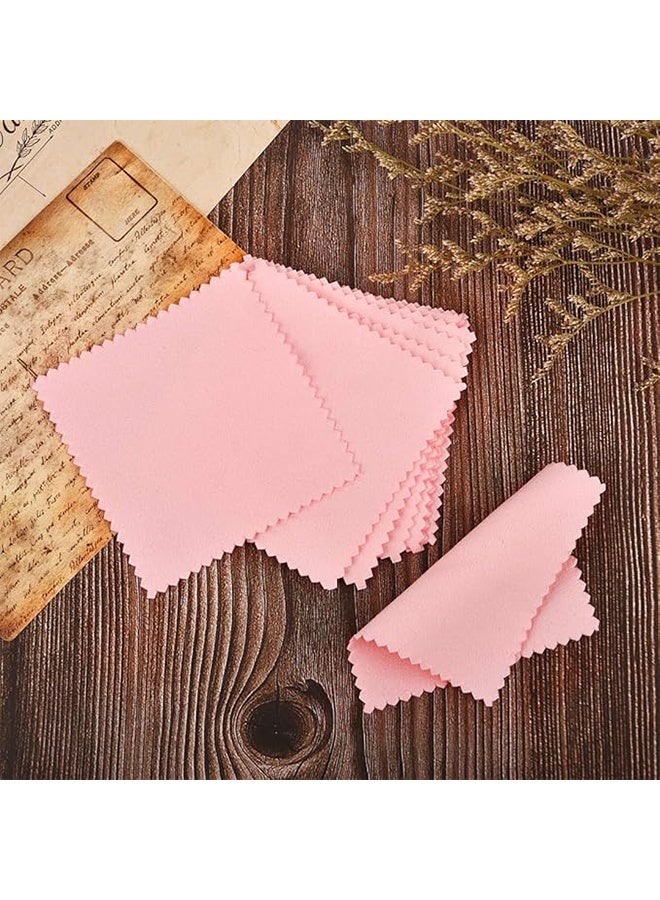 50pcs Jewelry Cleaning Cloth Pink Polishing Cloth for Sterling Silver Gold Platinum Small Silver Polish 8x8cm - Image 5