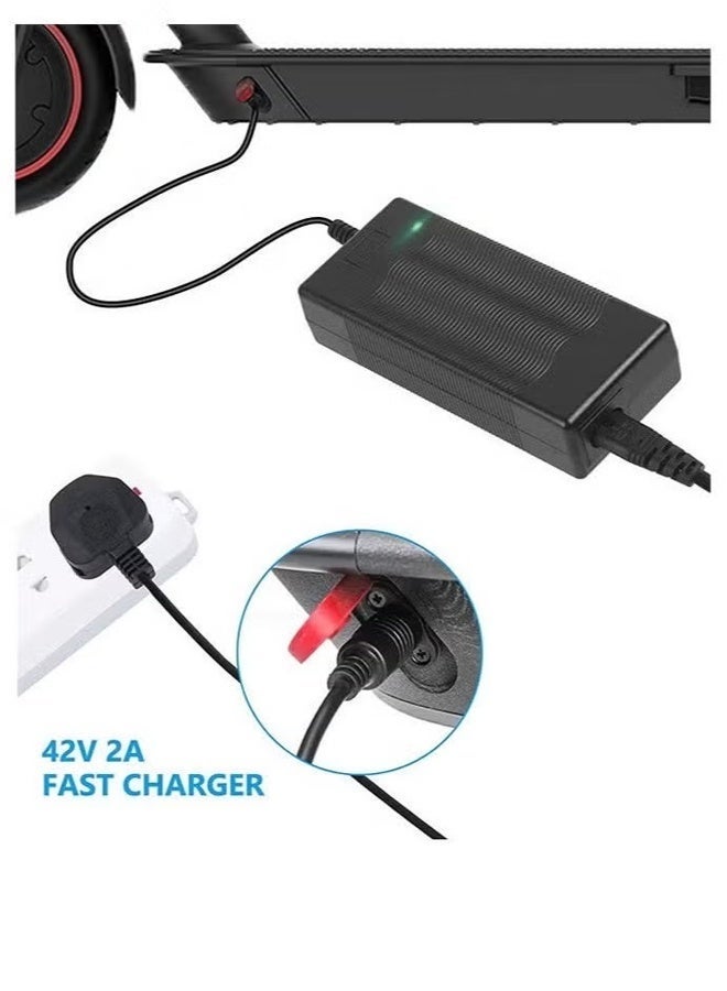 42V 2A Electric Scooter Charger, Universal Replacement for Xiaomi M365, ES1, ES2, ES4 & More Smart IC Chip, Overload/Overheat Protection, LED Indicator - Image 2