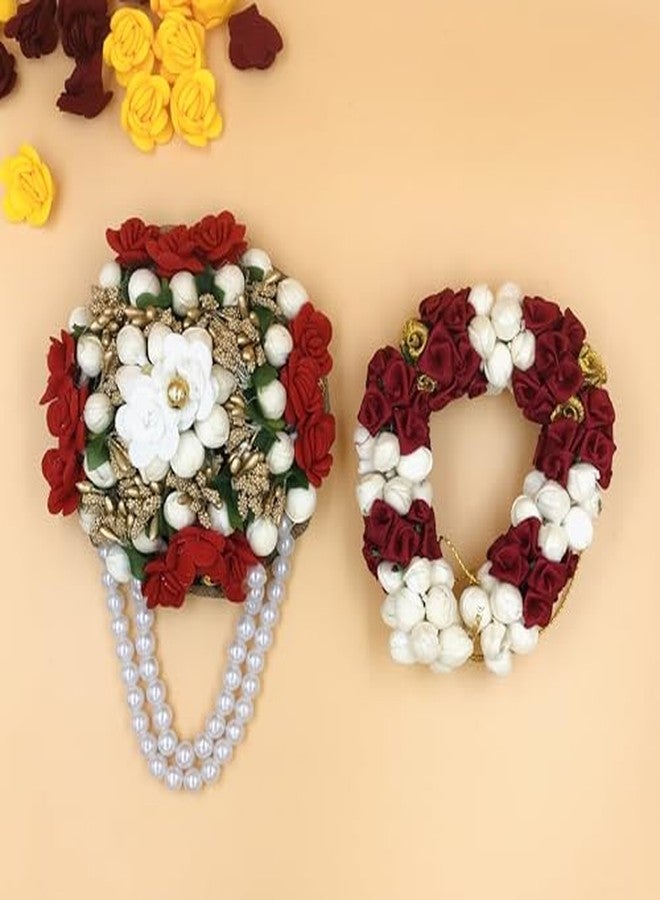 Arooman™ Artificial Flower Bun Gajra & Bridal Hair Juda Mogra Hair Accessories For Women/Girls, Pack_2, Coror- Multi - Image 1