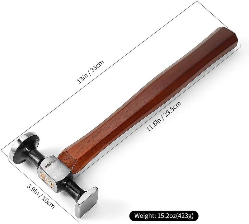 WUTA Leather Hammer Double Head Cobblers Hammer Mirror Polishing Carbon Steel Mallet for Professional Leather Craft Tool - Image 2