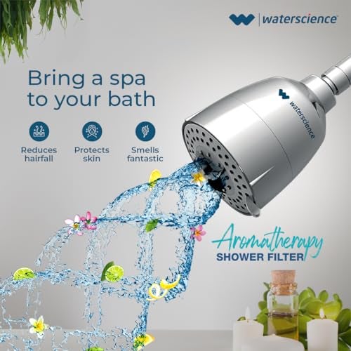 WaterScience CLEO Aromatherapy Shower Filter for Bathroom | Hard Water Softener for Bath | 5 Aroma Pads with Natural Essential Oils | Shower Head for Municipal/Chlorine Water - Image 4