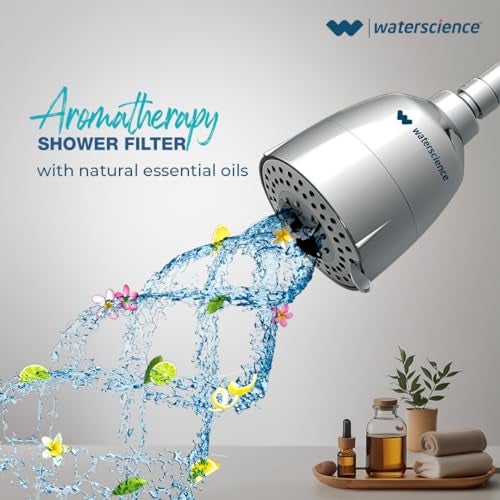 WaterScience CLEO Aromatherapy Shower Filter for Bathroom | Hard Water Softener for Bath | 5 Aroma Pads with Natural Essential Oils | Shower Head for Municipal/Chlorine Water - Image 2