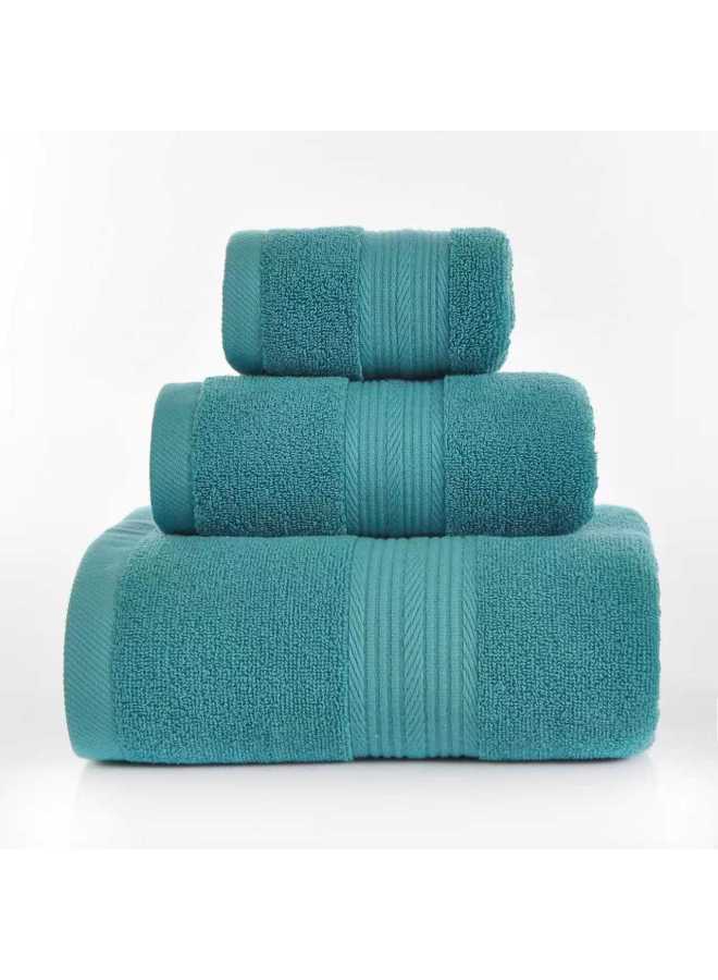 Gift Set Towel Plain Color Double Satin Full Cotton Three-piece Set Bath Towel Towel Household Soft Bathroom Kitchen Hand Towel