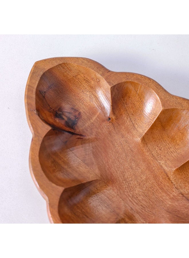 Danube Home Loretta Leaf Platter - Acacia Wood Serving Tray 25x17x2.5cm | Elegant Serveware for Entertaining | Ideal for Parties & Home Decor - Image 2