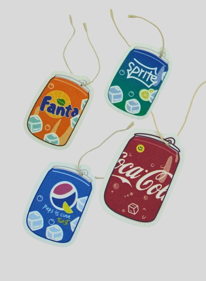 Beverage Design Cartoon Sponge 4 Pack - 18x8x2cm Compressed Wood Pulp, Soda Drink Theme Cleaning Sponges, Thickened Oil-Resistant Scrubber for Non-Scratch Cleaning - Image 2