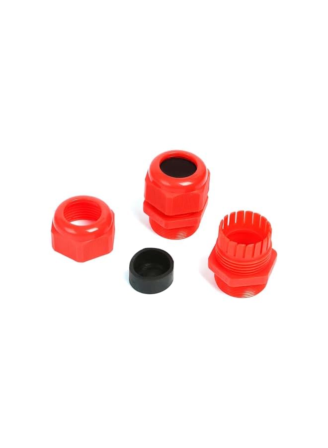 promass M20 20mm IP68 Waterproof Cable Glands, Suitable for 6mm - 12mm Cables, Plastic Nylon Compression Glands Connectors with Locknut and Washer - RED - Image 3