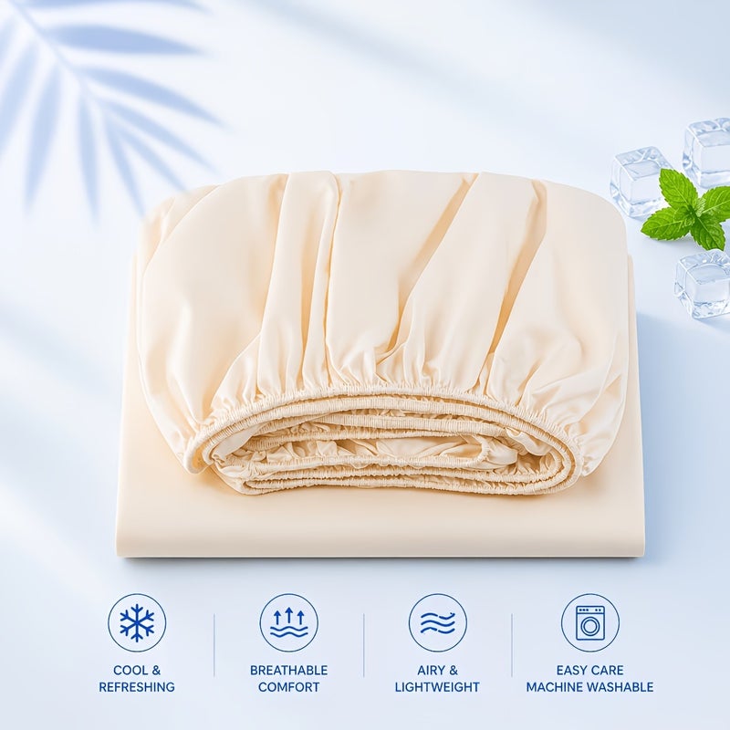 Summer Cooling Fitted Sheet (Pillowcases Not Included) – Skin-friendly, Breathable, and Cooling for Sleep, 360° Elastic Mattress Protector, Wrinkle-resistant/fade-resistant/shrink-resistant, Machine Washable, Multiple Colors Available - Image 1