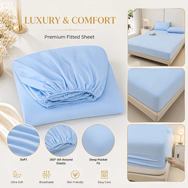 Summer Cooling Fitted Sheet (Pillowcases Not Included) – Skin-friendly, Breathable, and Cooling for Sleep, 360° Elastic Mattress Protector, Wrinkle-resistant/fade-resistant/shrink-resistant, Machine Washable, Multiple Colors Available - Image 5