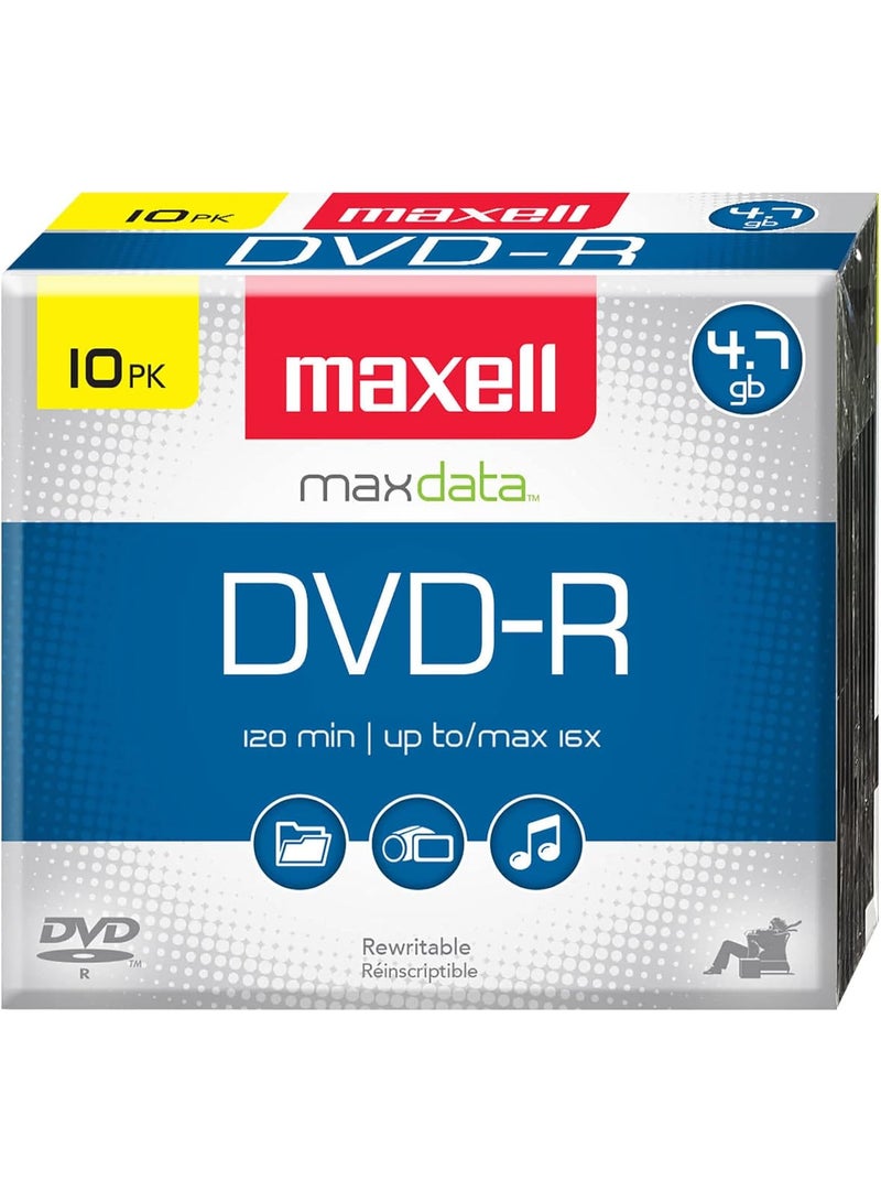 Maxell 638004 4.7Gb Dvd-R 10Mm Jewel case - Image 1