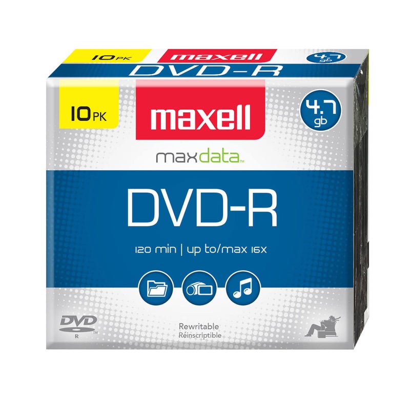 Maxell 638004 4.7Gb Dvd-R 10Mm Jewel case - Image 1