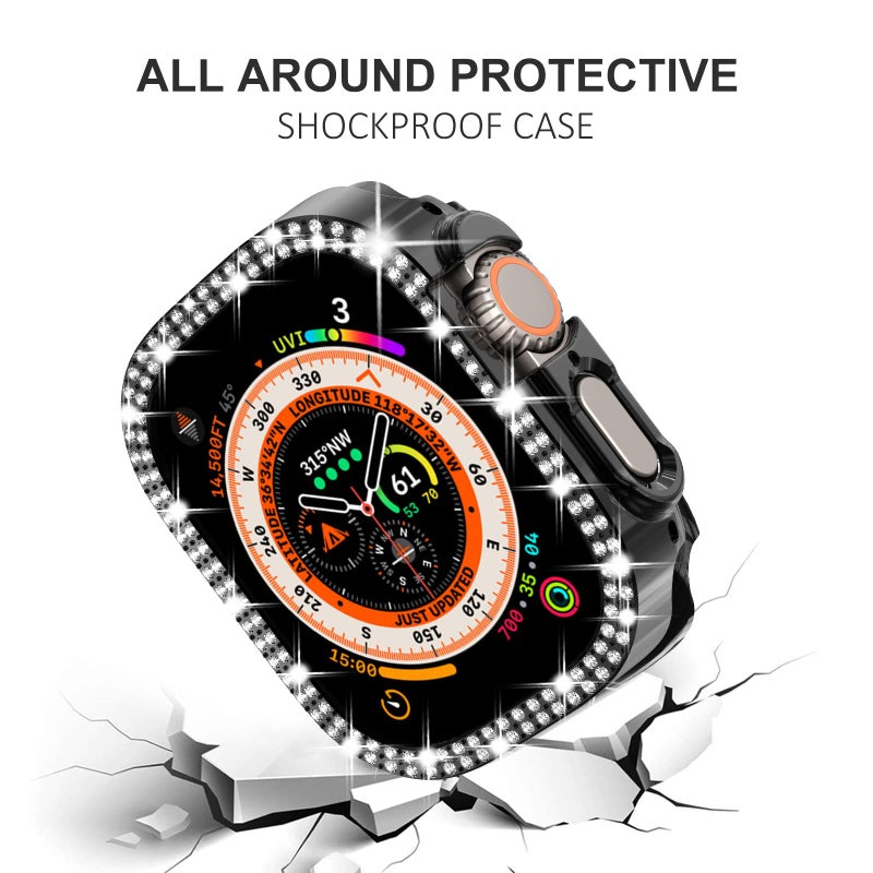 FULLIFE 6-Pack for Apple Watch Ultra 3/2/1 Case Series 11 10 9 8 7 6 5 4 3 2 1 SE3 49/45/44/42/41/40/38mm Bling Face Cover Sparkling Frame for iWatch Women - Image 5