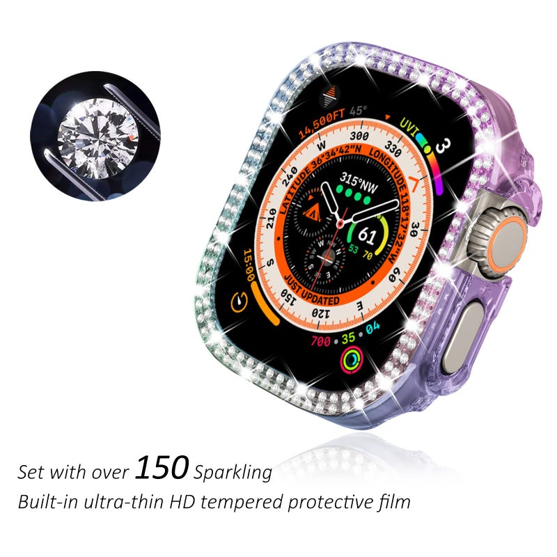 FULLIFE 6-Pack for Apple Watch Ultra 3/2/1 Case Series 11 10 9 8 7 6 5 4 3 2 1 SE3 49/45/44/42/41/40/38mm Bling Face Cover Sparkling Frame for iWatch Women - Image 2