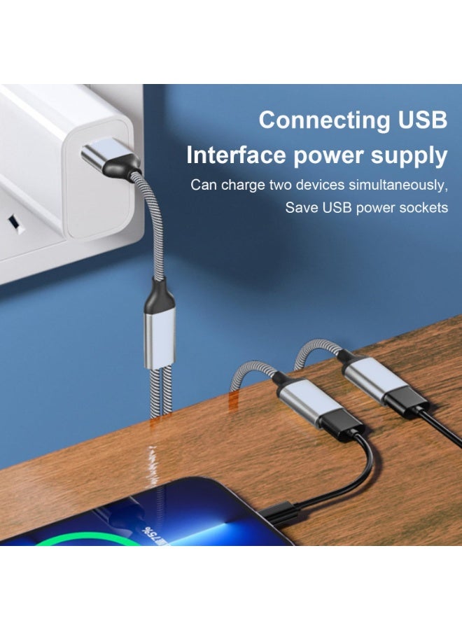 أوشيما مُقسِّم USB بمنفذين، مُقسِّم USB أسود، محول USB ثنائي من واحد إلى اثنين، موصل إلى محول كابل تمديد مزدوج، مناسب لجهاز الكمبيوتر المحمول والسيارة - Image 5