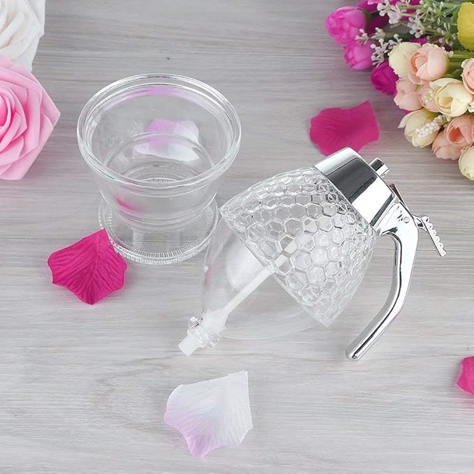 GNOLY GNOLY Honey Dispenser with Stand Honey Container Syrup and Sugar Jar Pot No Drip Honey Dispenser with High Capacity - Image 2