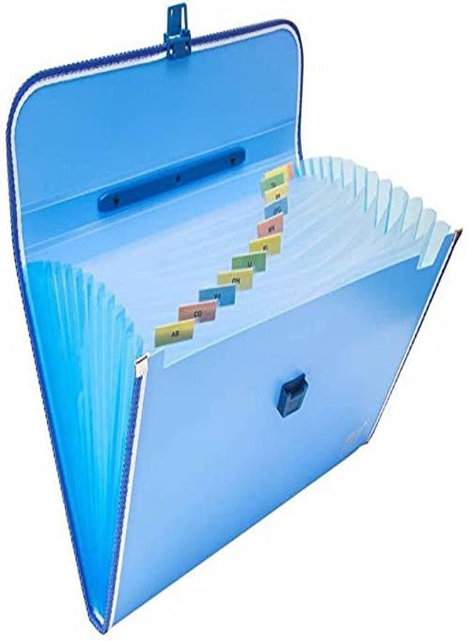 SHB Plastic Presents The Plastic File 13 Folder F|C Expanding Bag with Handle 1111 (Set of 1) - Durable Blue Document Organizer for Storing and Carrying Files, Reports, and Papers - Image 5