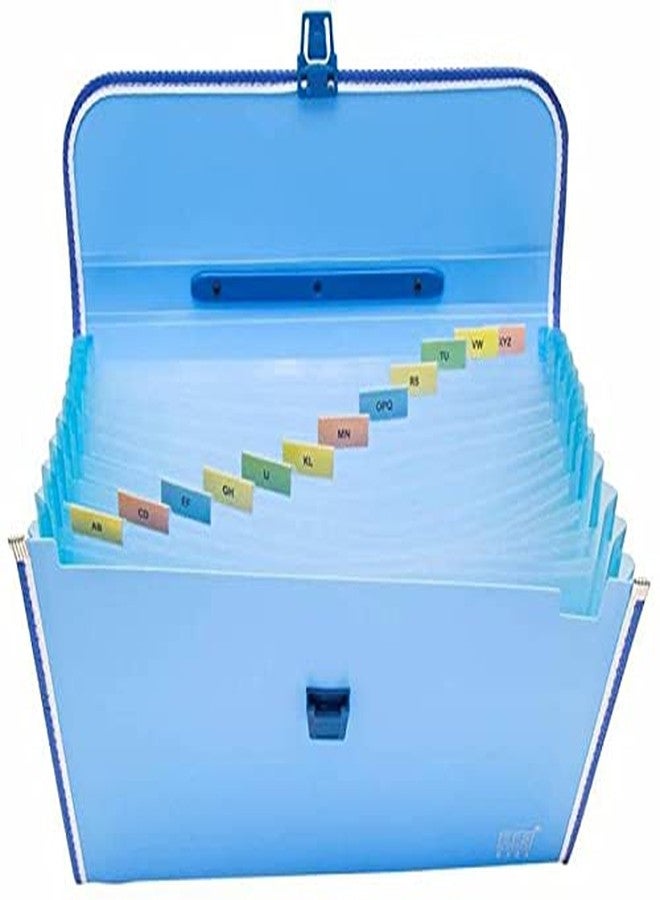 SHB Plastic Presents The Plastic File 13 Folder F|C Expanding Bag with Handle 1111 (Set of 1) - Durable Blue Document Organizer for Storing and Carrying Files, Reports, and Papers - Image 1