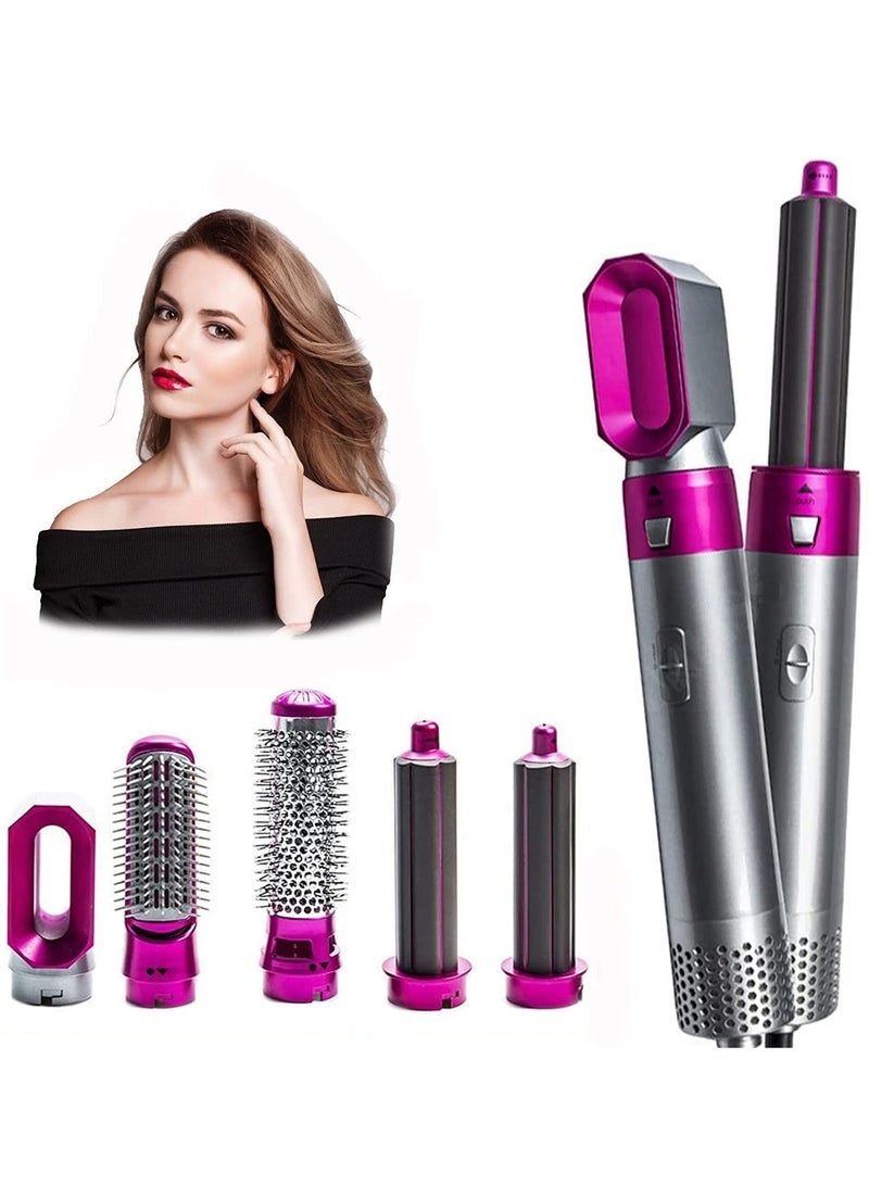 ELTRAZONE 5 in 1 Hair Dryer Brush Set，Detachable Straightening Brush Curler, Negative Ion Auto Suction Curler, Replaceable Hot Hair Brush Head Women Styling Gift - Image 1