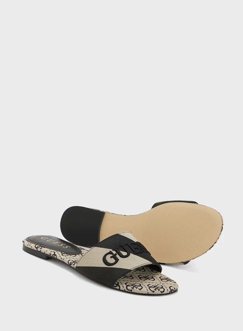 جس Single Strap Flat Sandals
